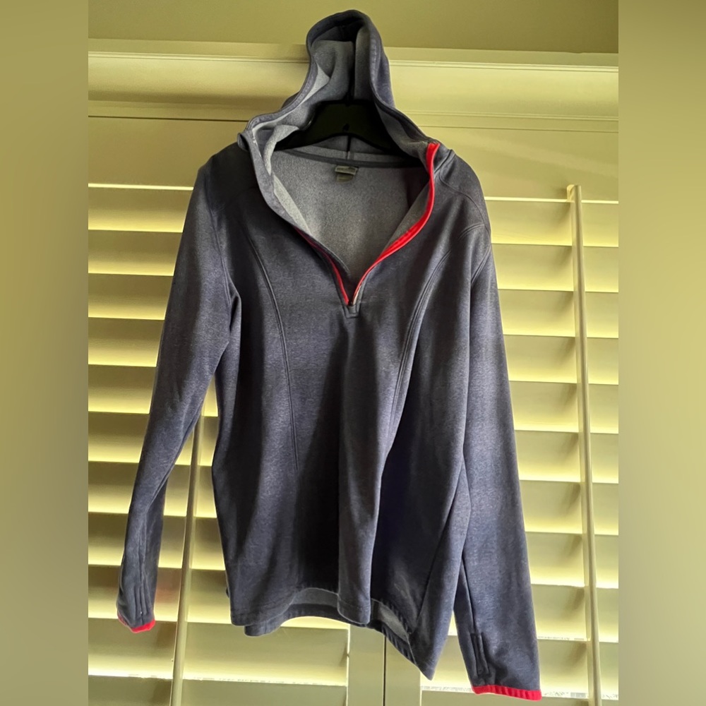 Champion semi fitted pullover with hood.